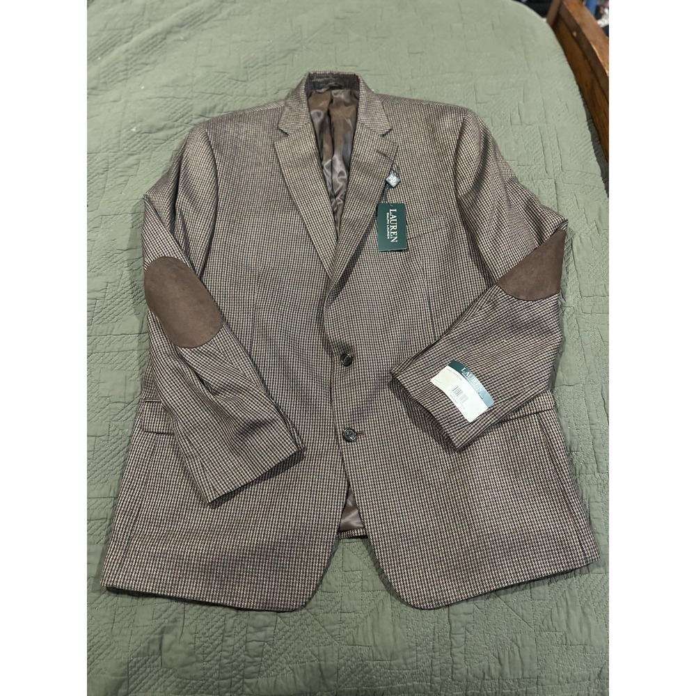 Lauren Ralph Lauren Men's Blazer 46 Long‎ With Suede Style Elbow Patches